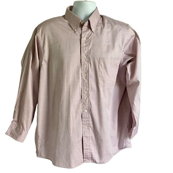 Van Heusen Men's Light Purple Pinpoint Oxford Dress Shirt Neck 17 - Picture 2 of 7